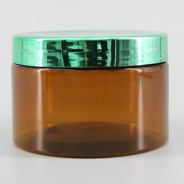 Amber PET 64mm 300ml Clear Cosmetic Jars