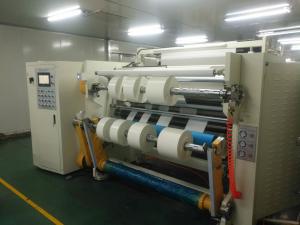 Quality Adhesive Tape Paper Roll Slitting &amp; Rewinding Machine Plc Controlled for sale