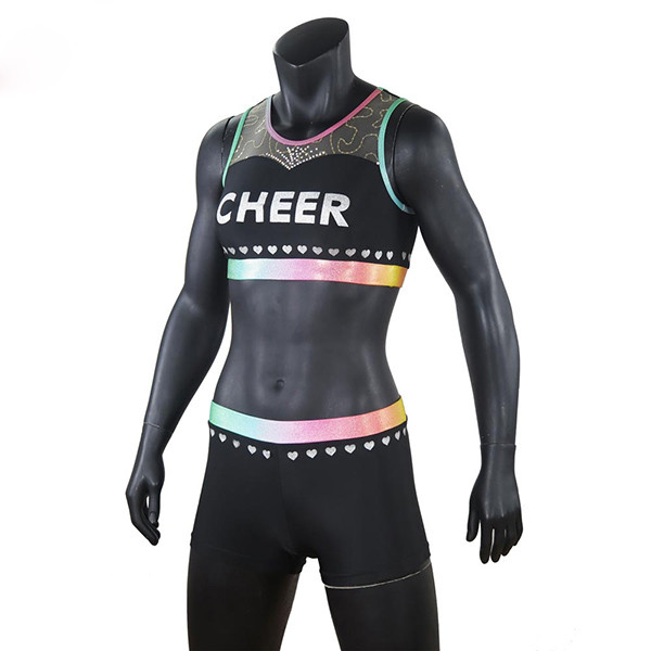 Unique Design Cheer Dance Clothes College Cheer Uniforms With Mesh Fabric