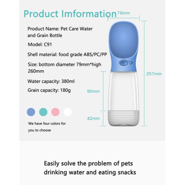 Dog Travel Water Bottle 2 In 1 Pet Feeders Detachable O Shaped