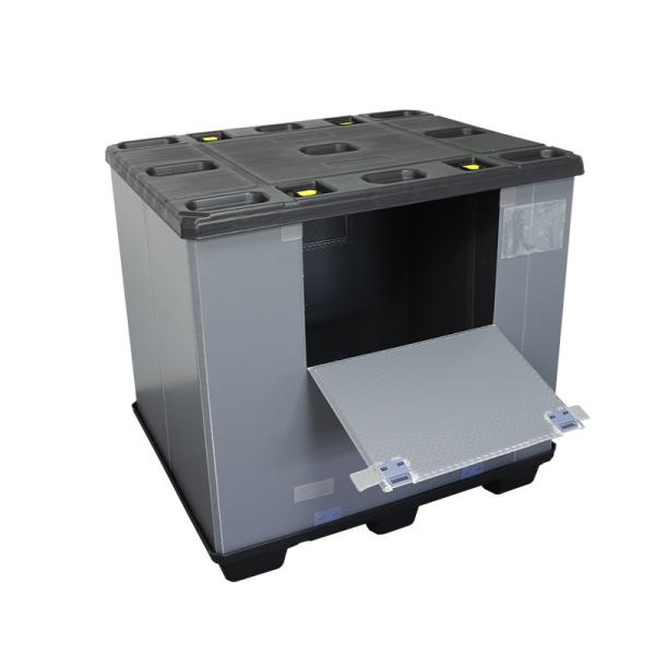 Big Bulk Container, Large Plastic Pallet Box Container With Lid / Cover & Wheels Or Without Heavy Duty Industrial Use Folding Plastic Pallet Box
