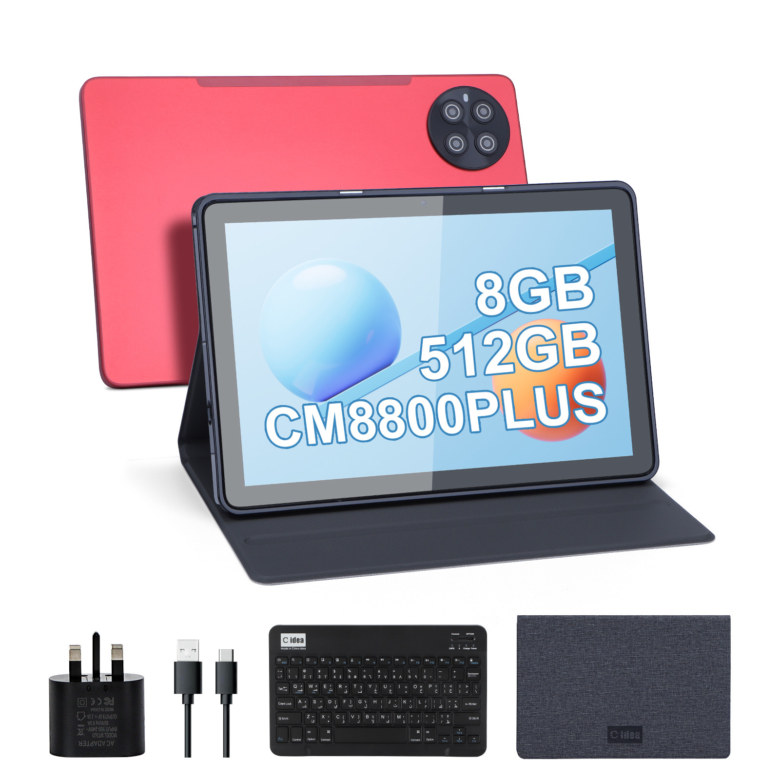 Quality C idea Kids Tablet with 8GB RAM 512GB ROM Android Tablet PC with Keyboard CM8800plus for sale