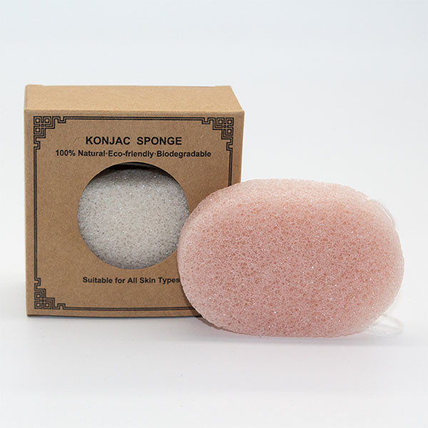 85mm*85mm*25mm White Oval Facial Konjac Sponge Biodegradable