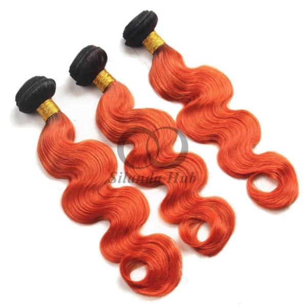 #T1B/Orange Red Body Wave Remy Human Hair Bundles Sew In Weave Bundles Brazilian Bundle Deals