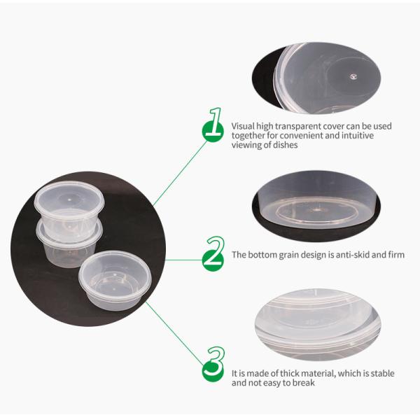 Custom Logo Disposable PP Plastic Storage Box Clear Soup Cup With Lid