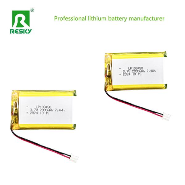 103450 Lithium Polymer Battery Pack 3.7V 7.4V 2000mAh Rechargeable Lipo Batteries