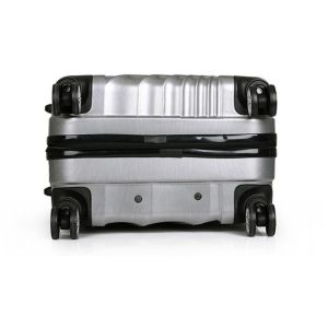 Silver 0.8mm Leisure PC ABS Hardshell 4 Wheel Suitcase