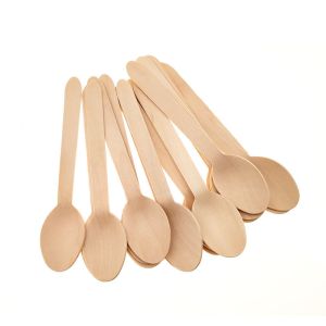 Quality Food Safe Wooden Party Cutlery Compostable Wooden Spoons Customization for sale