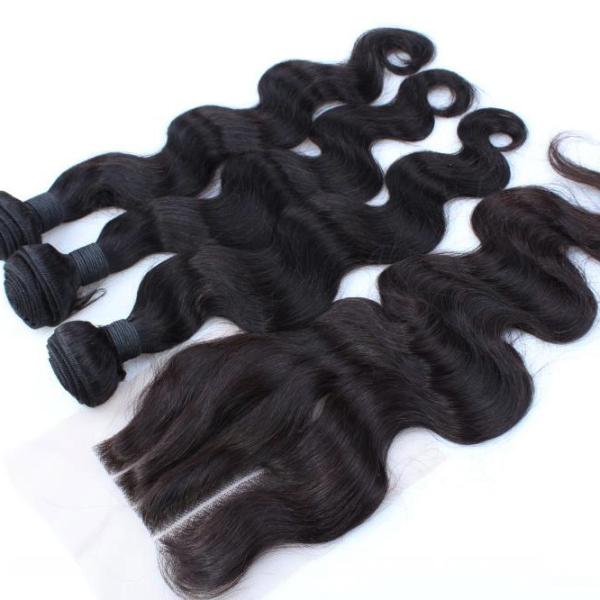 Virgin Brazilian Human Hair Lace Closure With Bundles Unprocessed 4x4 Lace Closure