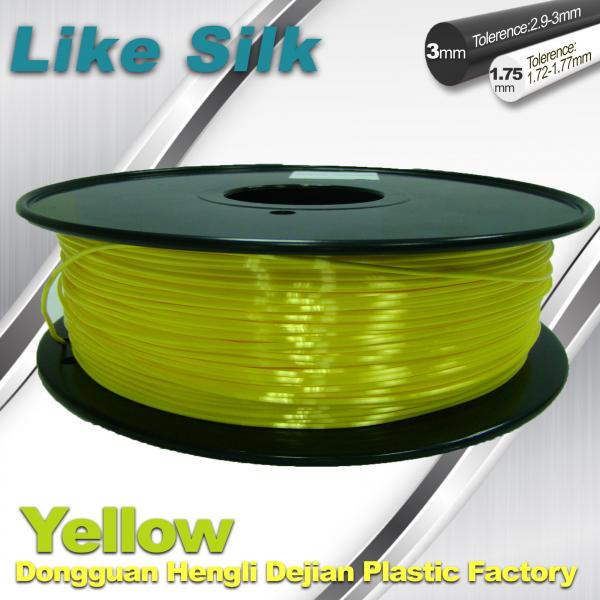 Buy Yellow Colors 3D Printer Filament Polymer Composite ( Like Silk ) 1.75mm / 3.0mm Filament at wholesale prices
