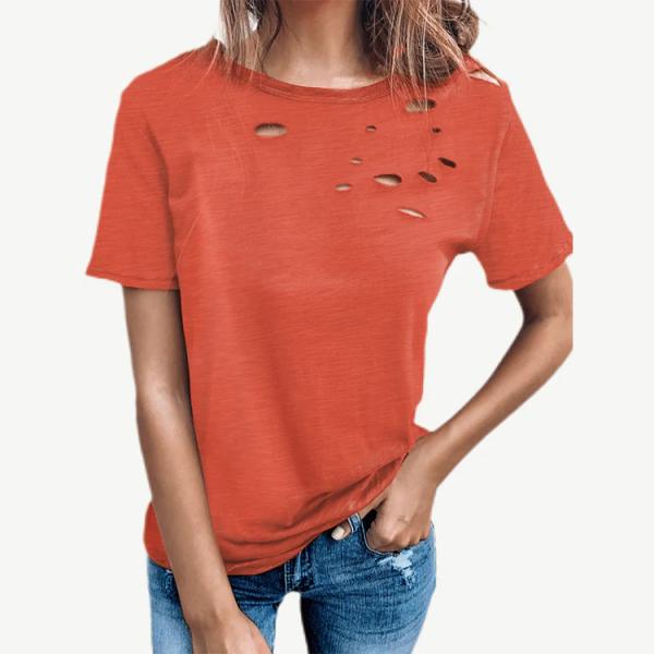 Summer Sexy Womens Short Sleeve Top in White/Black for Comfortable Daily Wear