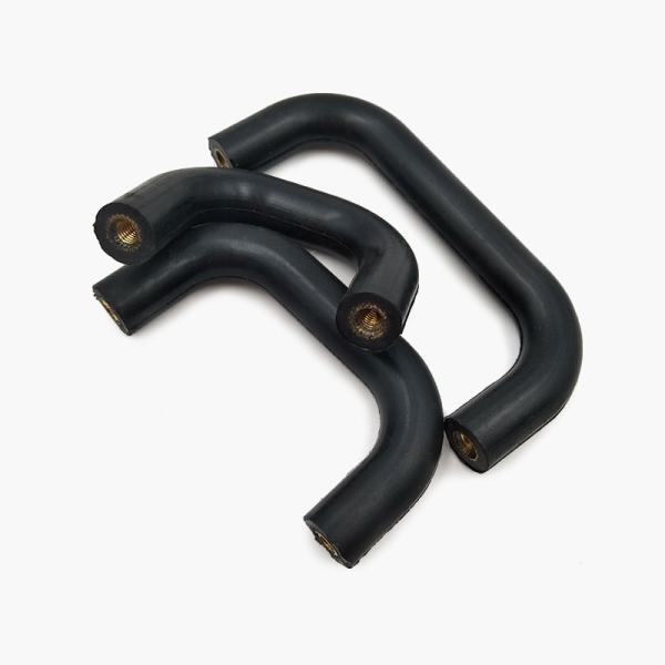 Rubber Small Black Industrial Cabinet Pulls Internal Thread Type