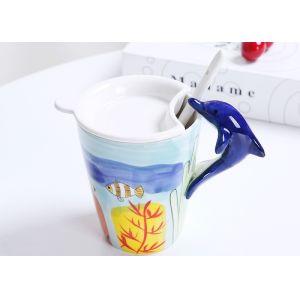 Quality Dolphin 450CC Handmade 15 Oz 3D Ceramic Mugs for sale