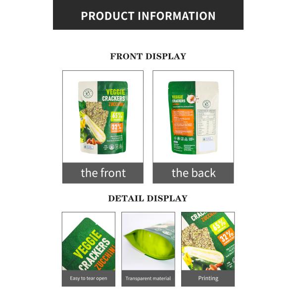 Mixed Dried Vegetable Chips 8 Oz Stand Up Pouch Packaging With Zipper Resealable