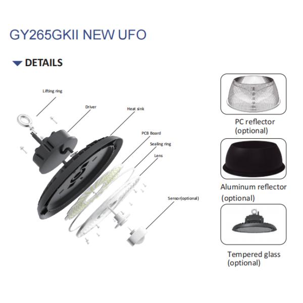 150lm/W Waterproof 200W High Bay Led Light Fixtures Aluminum Housing