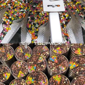 Automatic Mixed Chocolate Packaging Filling Machine With Capping And Labeling