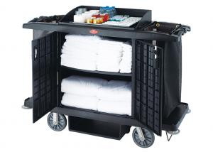 Quality Black / Grey Room Service Equipments / Hotel Room Supplies 2 Shelves Transport Cart for sale