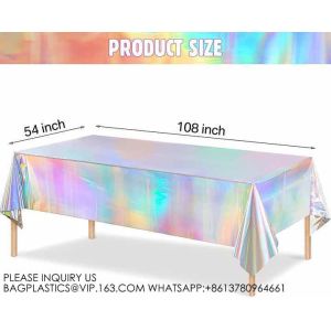 Laser Rainbow Theme Party Tablecloth Aluminum Film Birthday Wedding Party