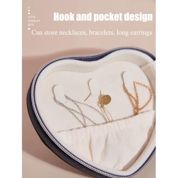 Stylish Jewelry Box Organizer PU Leather Heart Shaped Jewelry Boxes For Women