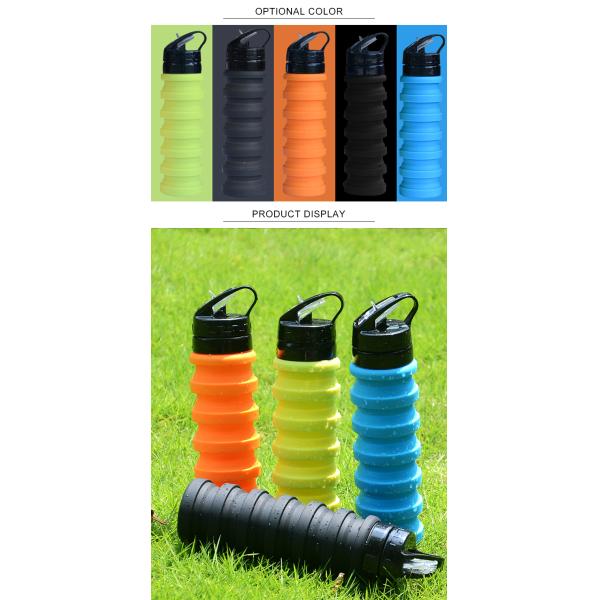 550ML Sample Free Private Label Collapsible Silicone Water Bottle
