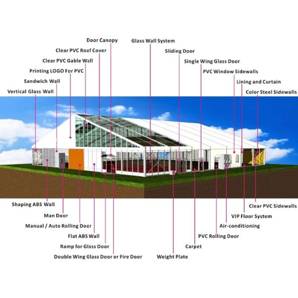 White Aluminium Expandable 60m Wedding Event Tents