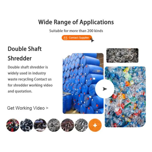 Car Bumper Metal Scrap Shredder Tyre Dual Shaft Shredder Machine