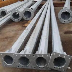 China Outdoor Octagonal Galvanised Steel Poles with Flange on sale