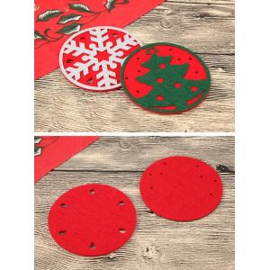 Heat Insulation 10cm Felt Christmas Themed Cup Mat