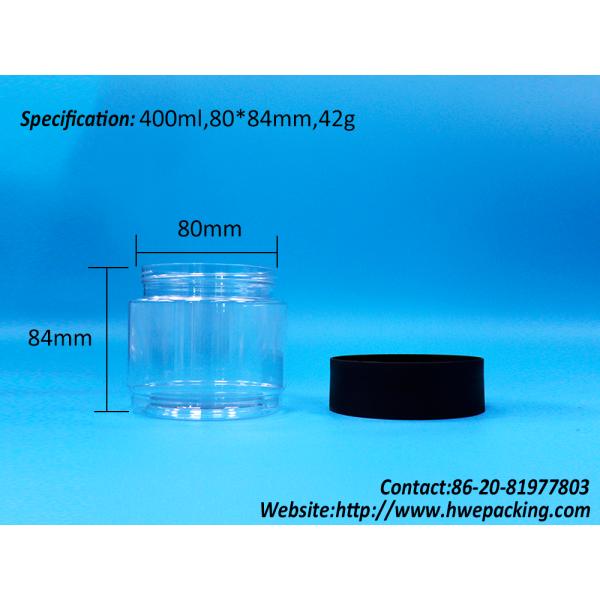 400ml Round Food Grade PET Plastic Jar For Food Butterfly Pea Lotus Seed Sago Corn