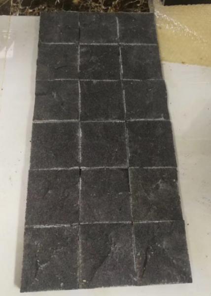 Buy Black Basalt lava Granite Paving Slabs cube paver at wholesale prices