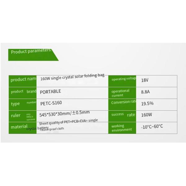 18V 160W Portable Folding Solar Panel Pack Monocrystalline Outdoor Camping RV Car Solar Panel