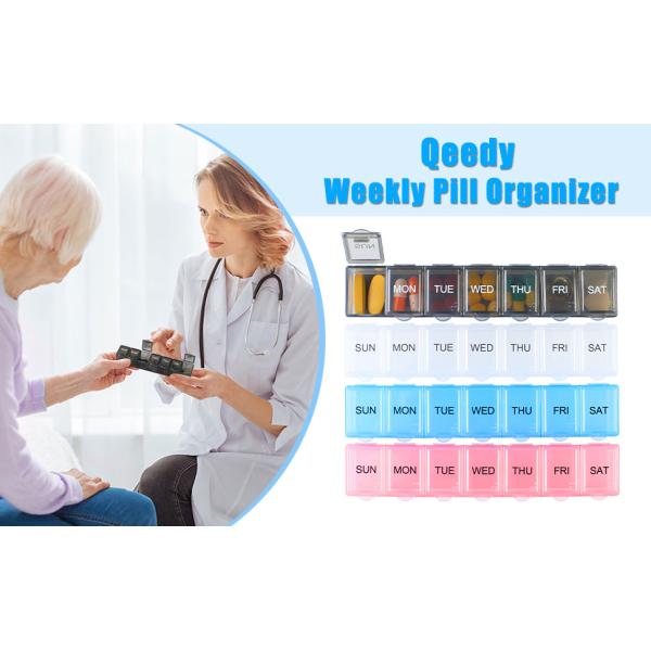 Qeedy Weekly Pill Organizer