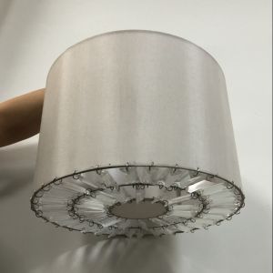 Quality 300*200MM Easy Fit Pendant Shade Faux Silk Clear Beads At Bottom for sale