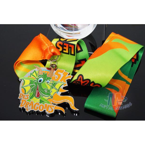 Dance Metal Award Medals , Custom Design Personalized Medals Bespoke Sublimated Ribbon