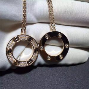 China  Love Necklace 18K Yellow Gold , Pave Diamond Necklace B7058400 on sale