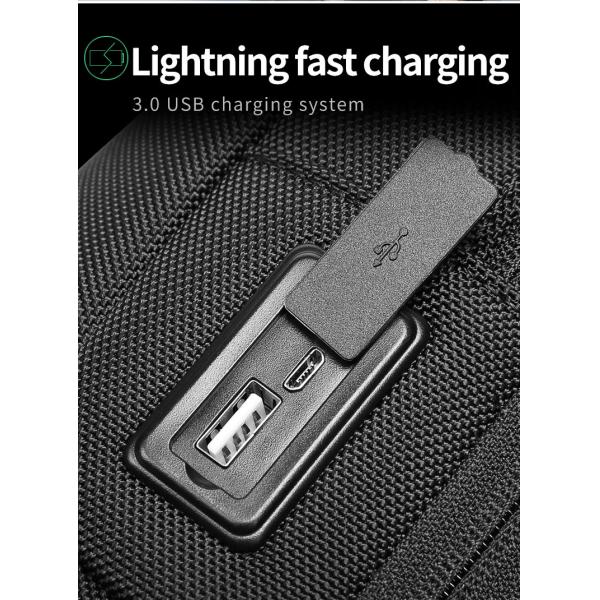 Wholesale waterproof anti theft designer crossbody bag custom logo USB sling bags for men single shoulder chest bag