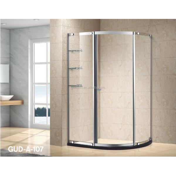 Bathroom Rectangular Single Moving Door 2 Pieces Fixed Shower Panels with Shelf Shower Bath Rooms Complete