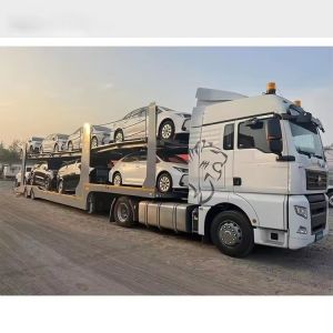 China Cimc New Mechanical Suspension Air Suspension Style Design Double Axle Car Transportation Semi Trailers China on sale
