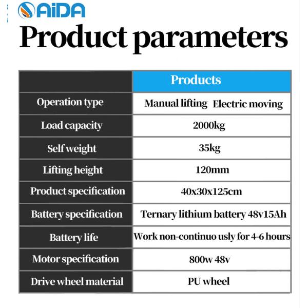 Manual Stacker Electric Stacker Forklift Pallet Jack 2000kg Capacity 2 Way Entry Type