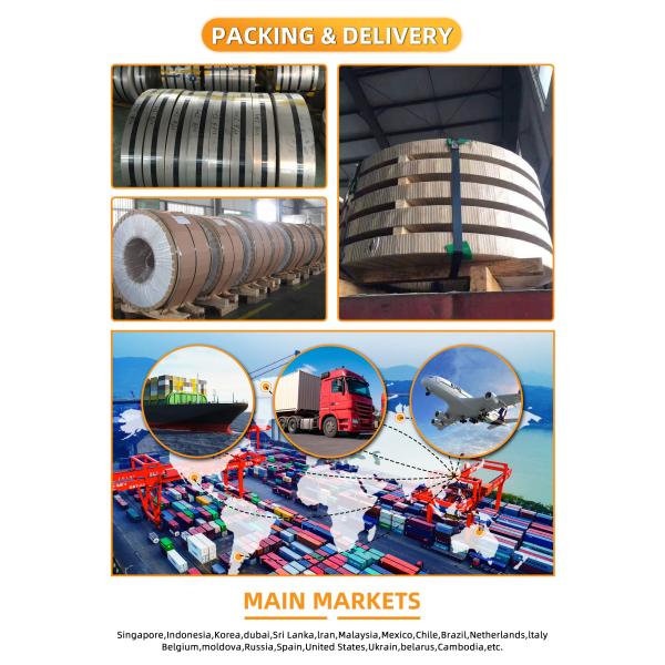 Cold Rolled 321 Stainless Steel Strip Coil 0.4mm - 0.6mm Stainless Steel Strip Band