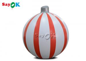 Quality 0.6m Red And White PVC Self Inflating Christmas Balloon Customized Store Decor for sale