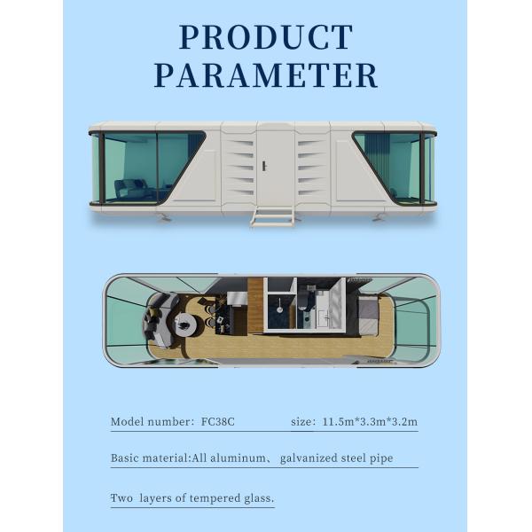10000kg Capsule Mobile Home Luxury Modern Prefabricated Capsule Cabin House 11.5*3.3*3.2m