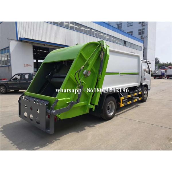 6CBM Rear Loader Garbage Compactor Truck 3308mm Wheel Base 102HP Horsepower