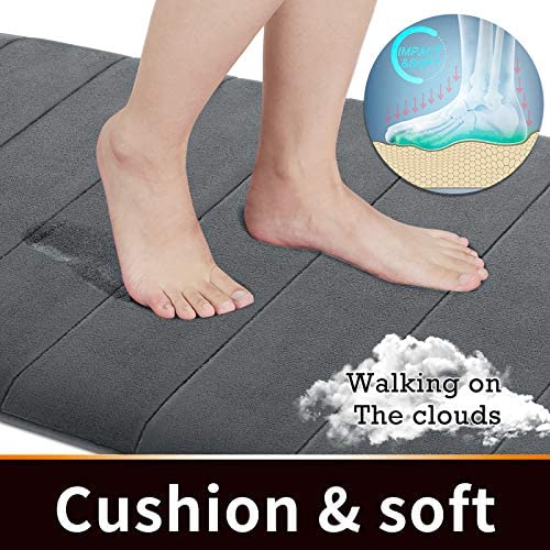 Comfortable and Durable Rectangle Memory Foam Bath Mat Rug 3pcs Bathroom Floor Rugs