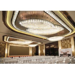 Customized Large Foyer Chandelier K9 Crystals Pendant Lighting Fixture Boat