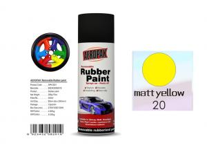 Quality Higher Adhesive Removable Rubber Spray Paint , Matt Yellow Color Auto Spray Paint for sale