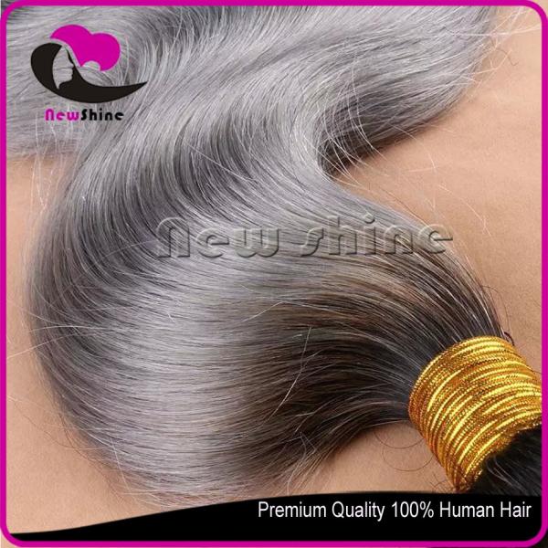 Free Shipping Ombre Grey Two Tone 10A Grades 100% Brazilian Human Hair With 4*4inch Lace Closure 1B/Grey Match