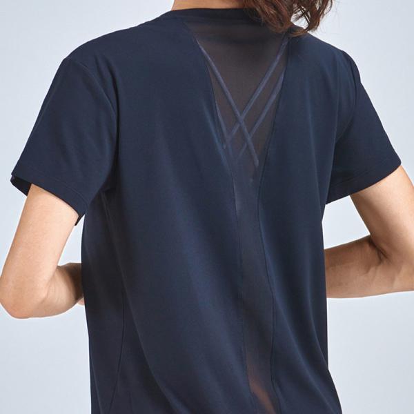 Nude Feeling Women'S Short Sleeve Yoga Tops Mesh Stitching Womens Running T Shirt