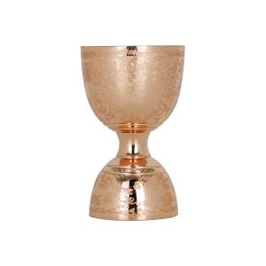 Quality Copper Plated Stainless Steel Barware Bell Jigger Measurements Etch Design for sale