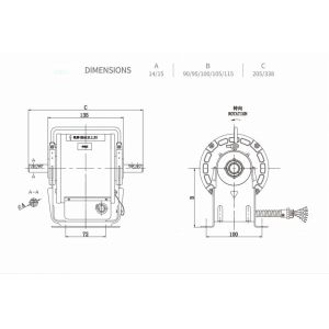 110v 230v Central AC Fan Motor 30w 120w 350w Single Phase For Standard Industry